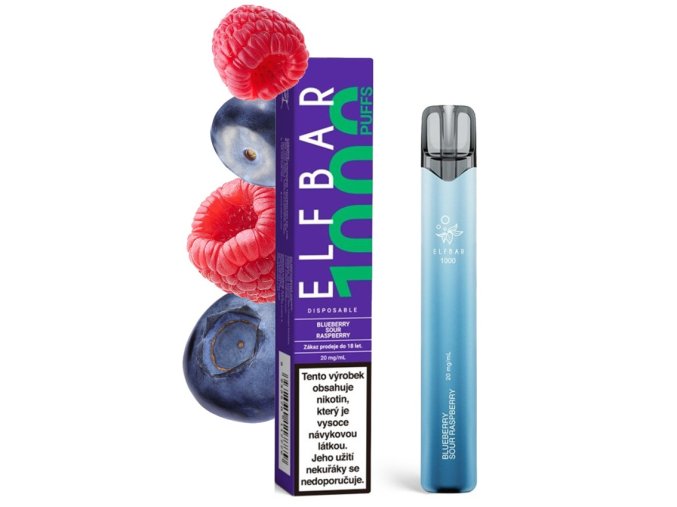 elf bar 1000 jednorazova elektronicka cigareta 20mg boruvky maliny