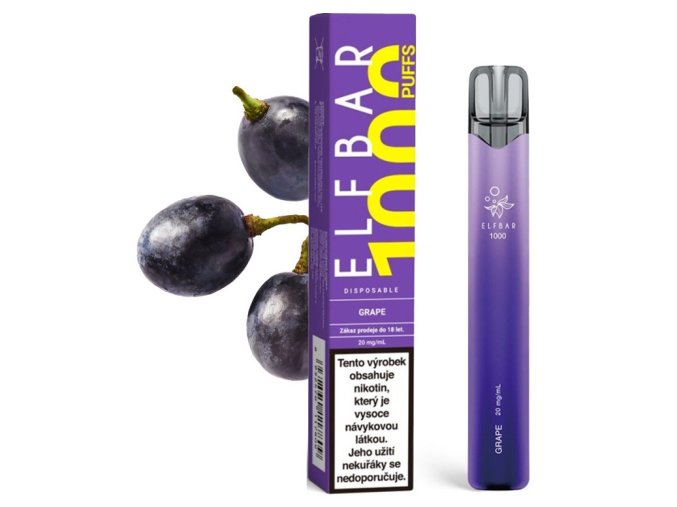 elf bar 1000 jednorazova elektronicka cigareta 20mg grape hroznove vino
