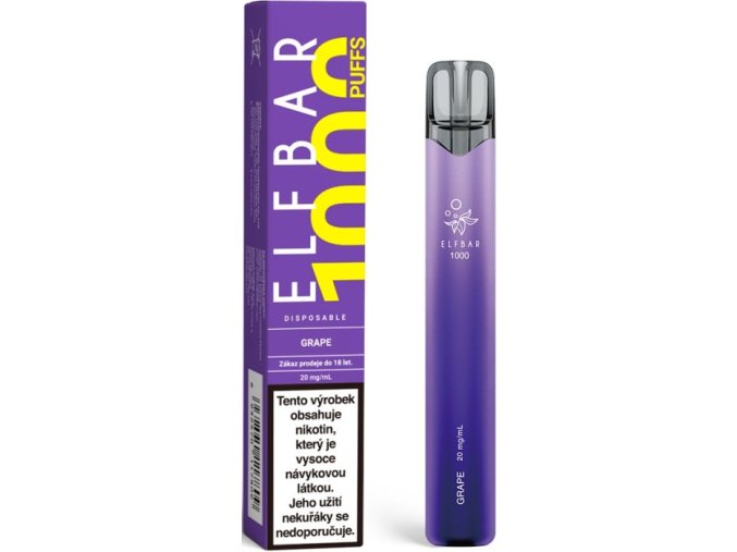 elf bar 1000 jednorazova elektronicka cigareta 20mg grape