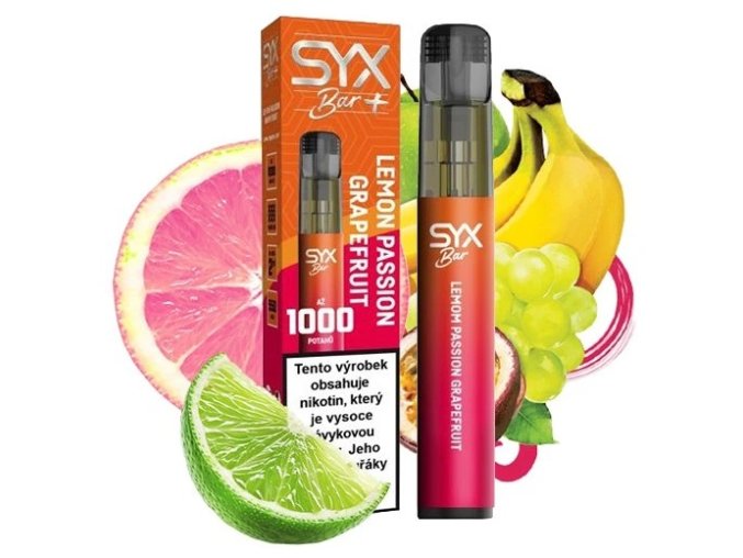 jednorazova elektronicka cigareta syx bar lemon passion grapefruit 1000 potahu