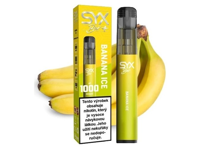jednorazova elektronicka cigareta syx bar banana ice 1000 potahu