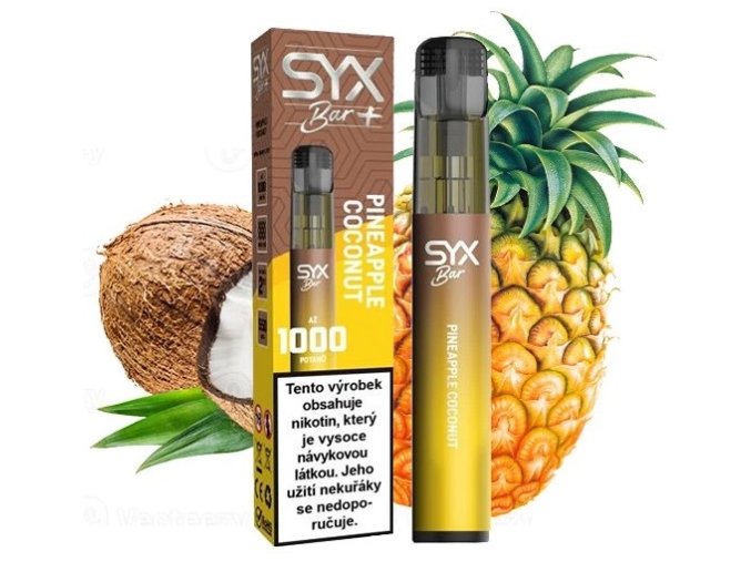 jednorazova elektronicka cigareta syx bar pineapple coconut 1000 potahu