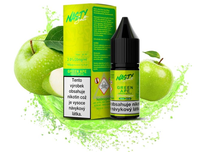 e liquid nasty salt 10ml 20mg green ape