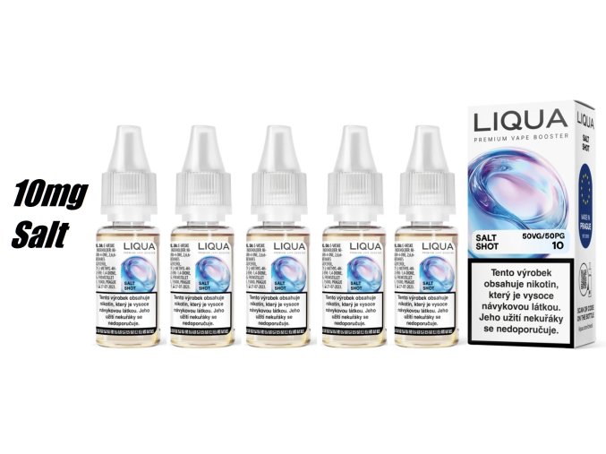 liqua nic salt shot booster pg50 vg50 5x10ml 10mg