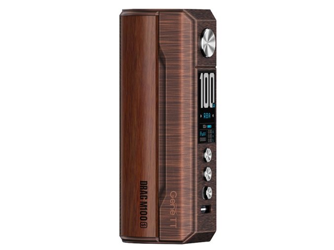 voopoo drag m100s mod 100w antique brass padauk