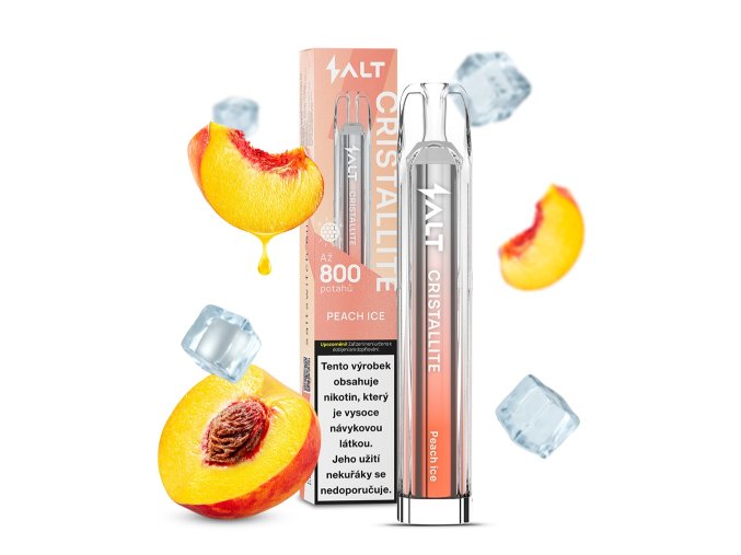 jednorazova e cigareta salt cristallite disposable peach ice 20mg