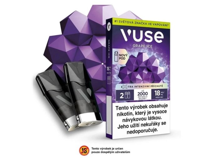 vuse epod napln cartridge grape ice 2ml 18mg 2ks