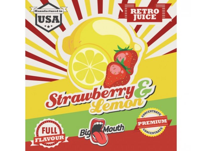 prichut aroma na michani do bazi big mouth retro juice 10ml strawberry a lemon