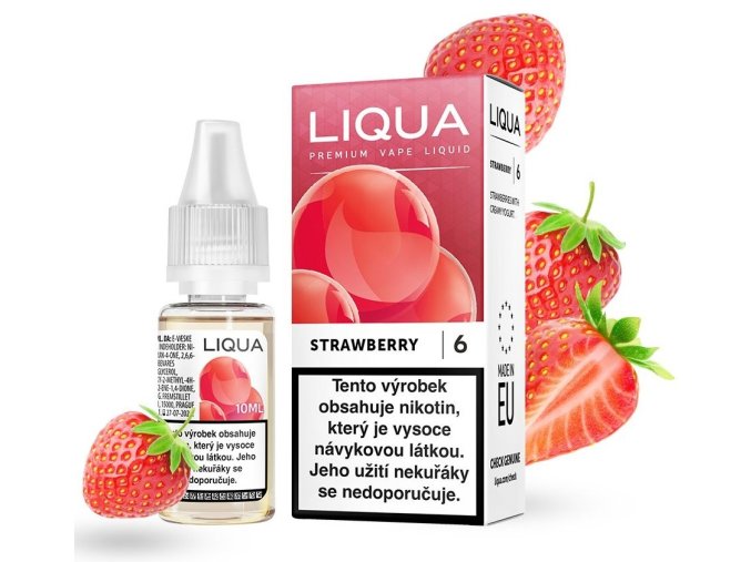 e liquid liqua strawberry jahoda 10ml 0mg 3mg 6mg 12mg 18mg
