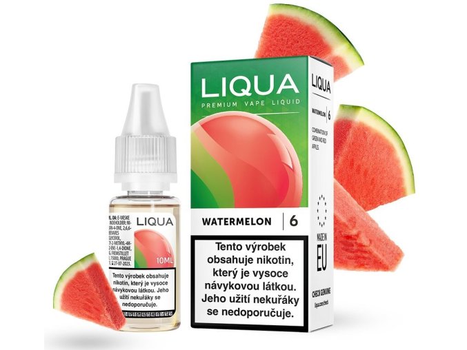 e liquid liqua watermelon vodni meloun 10ml 0mg 3mg 6mg 12mg 18mg