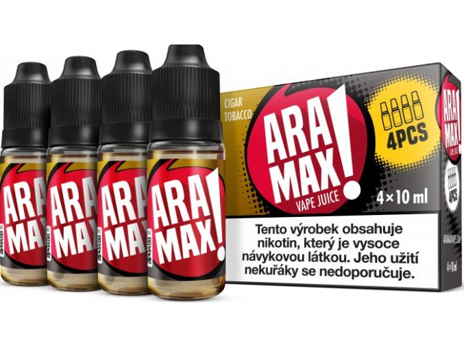 e liquid aramax 4pack cigar tobacco 4x10ml 3mg