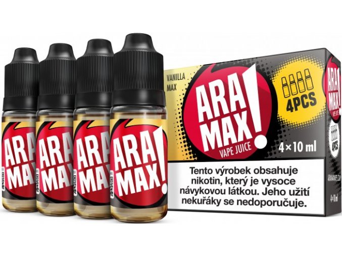 e liquid aramax 4pack vanilla max 4x10ml 3mg