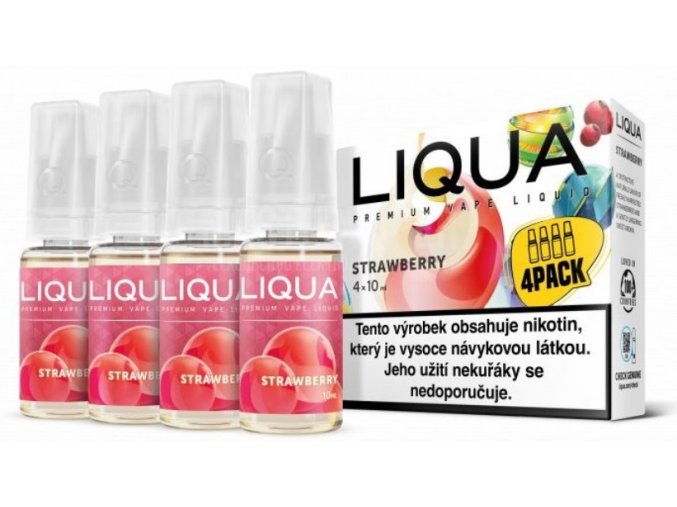 e liquid liqua elements strawberry 4pack 4x10ml jahoda