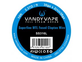 vandy vape superfine mtl odporovy drat ss316 3m