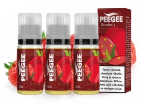 e liquid peegee jahoda strawberry 3x10ml