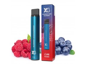 jednorazova e cigareta x4 bar zero blueberry sour raspberry 0mg