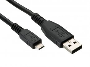 univerzalni usb micro usb kabel 500ma black cerny