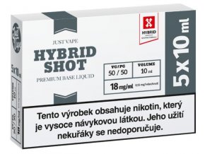 nikotinova baze justvape mtl hybrid 50 50 5x10ml 18mg