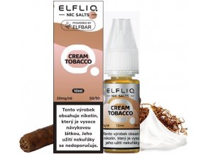 e liquid elfliq nic salt cream tobacco 10ml 20mg 10mg