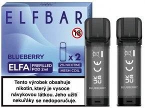 elf bar elfa pods cartridge 2pack blueberry boruvka 20mg