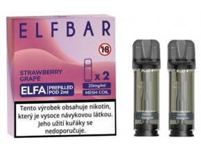 2ks elf bar elfa pods cartridge 2pack strawberry grape 20mg