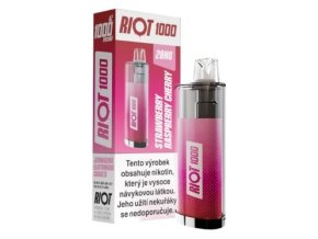 riot 1000 jednorazova e cigareta strawberry raspberry cherry 20mg