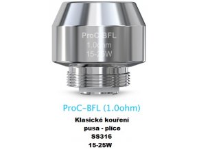 zhavici hlava joyetech proc bfl 1ohm pusa plice mtl