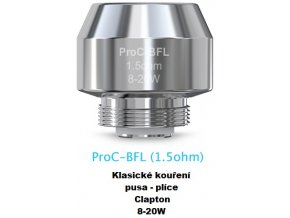 zhavici hlava joyetech proc bfl 15ohm pusa plice mtl