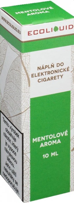 E-liquid Ecoliquid Menthol (Mentol) 10ml Množství nikotinu: 6mg