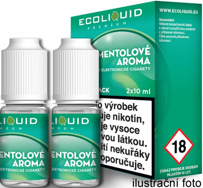 E-liquid Ecoliquid Menthol (Mentol) 2Pack 2x10ml Množství nikotinu: 6mg