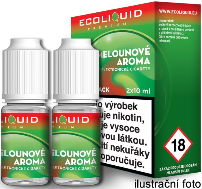 E-liquid Ecoliquid Watermelon (Vodní meloun) 2Pack 2x10ml Množství nikotinu: 18mg