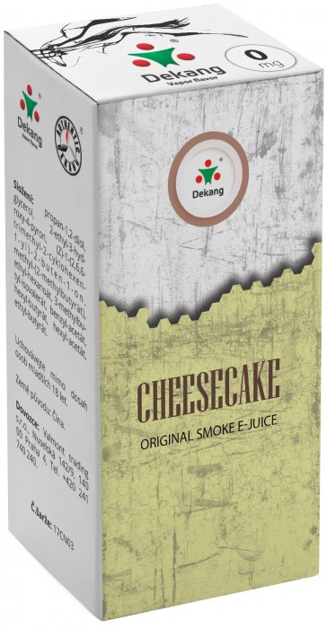 E-liquid Dekang 10ml Tvarohový koláč (Cheesecake) Množství nikotinu: 0mg