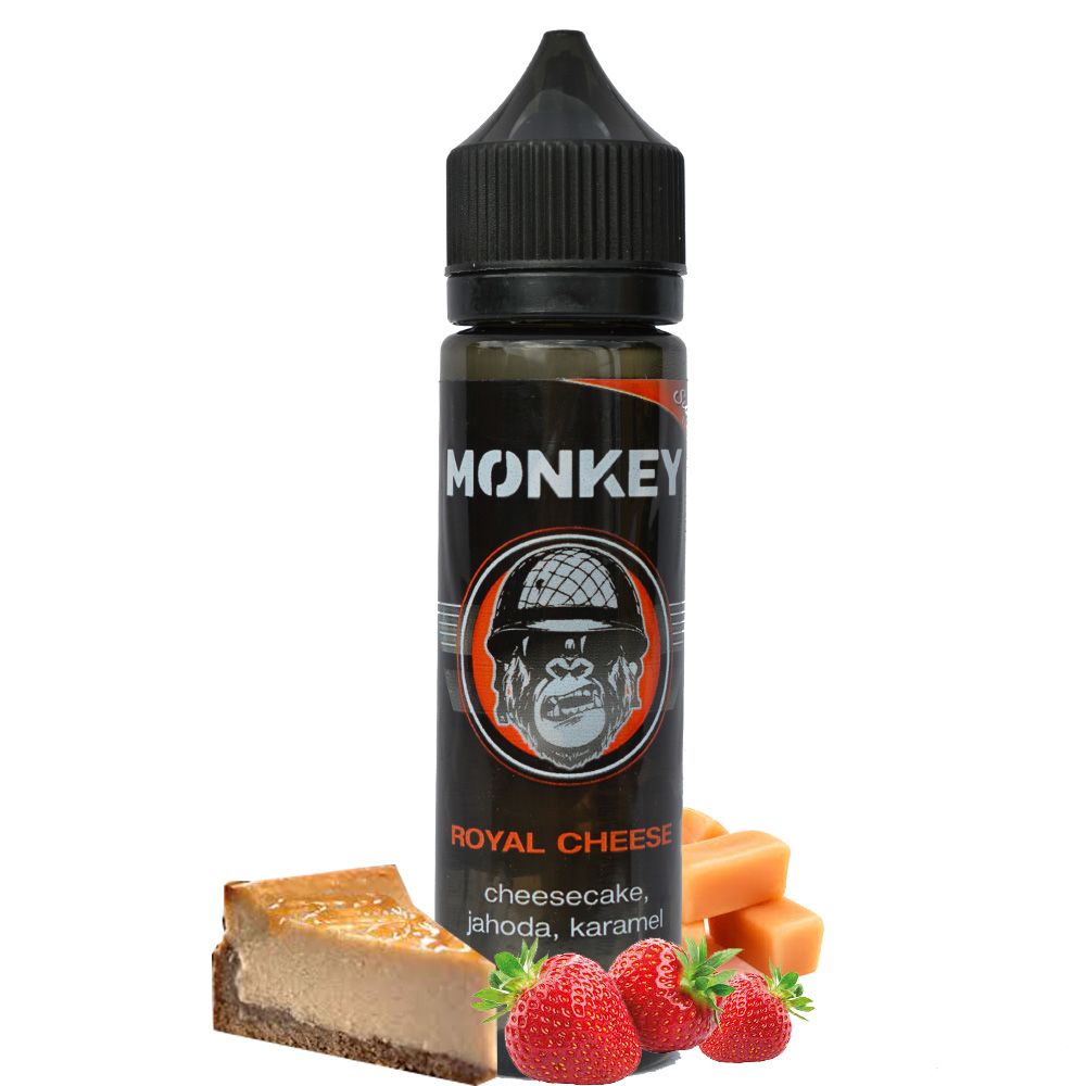 Monkey liquid ROYAL CHEESE - cheesecake, jahoda, karamel 12ml