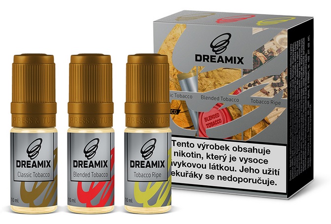 Dreamix Klasický tabák, Směs tabáků, Čistý tabák 3 x 10 ml Množství nikotinu: 18mg