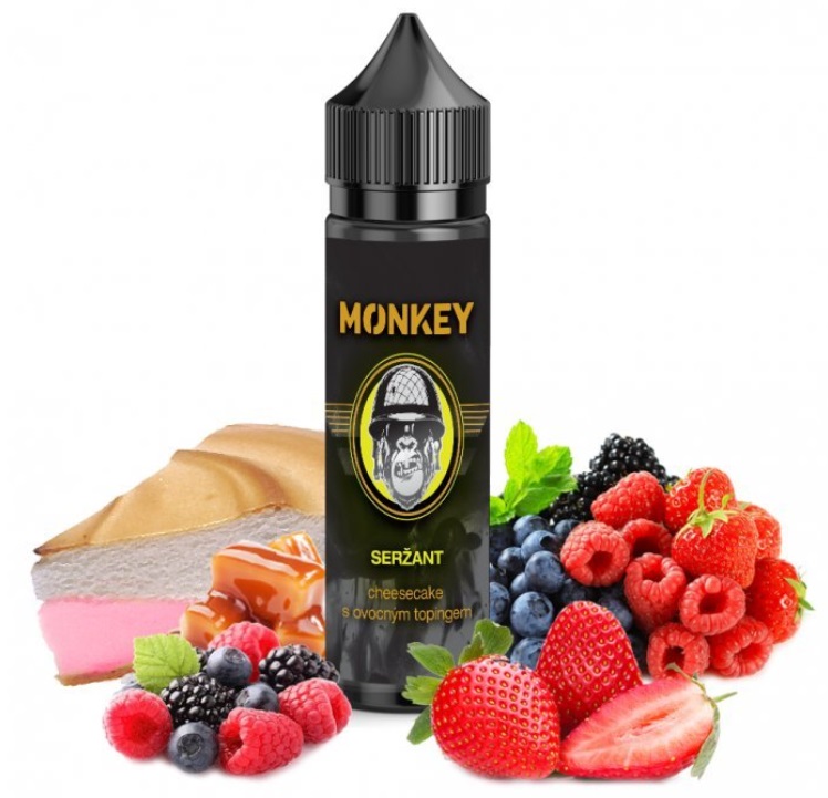 Monkey liquid Seržant - Cheesecake s jahodovo-malinovým topingem 12ml