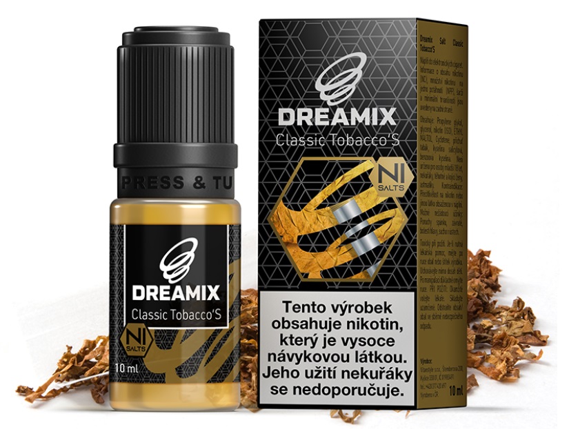 Dreamix Salt Classic Tobacco'S klasický tabák 10 ml Množství nikotinu: 10mg