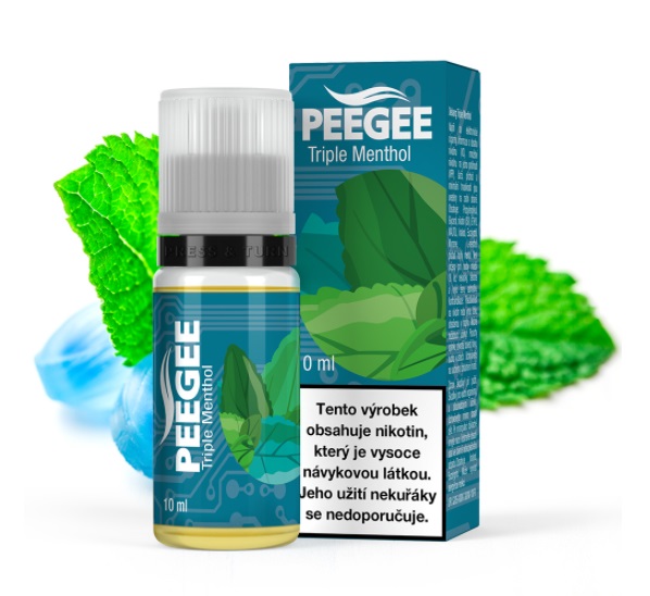 PEEGEE Trojitý mentol 10 ml Množství nikotinu: 12mg