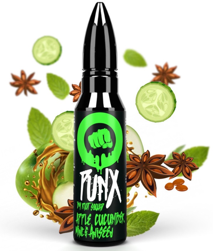 Riot Squad PUNX S&V příchuť pro míchání Apple, Cucumber, Mint & Aniseed 15ml