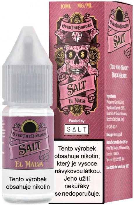 E-liquid Juice Sauz SALT Over The Border El Malva 10ml Množství nikotinu: 5mg