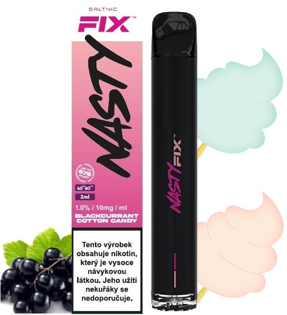Nasty Juice Air Fix Blackcurrant Cotton Candy 10 mg 675 potáhnutí 1 ks
