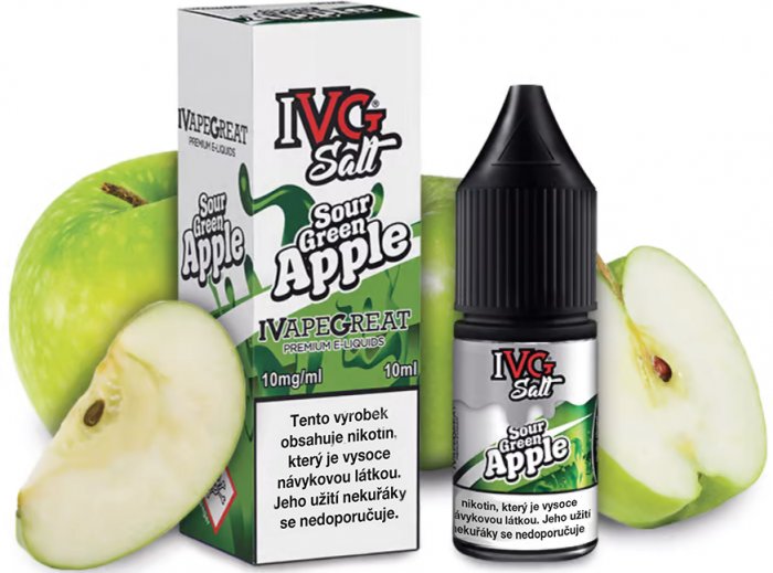 IVG E-Liquids Salt Sour Green Apple 10 ml Množství nikotinu: 20mg