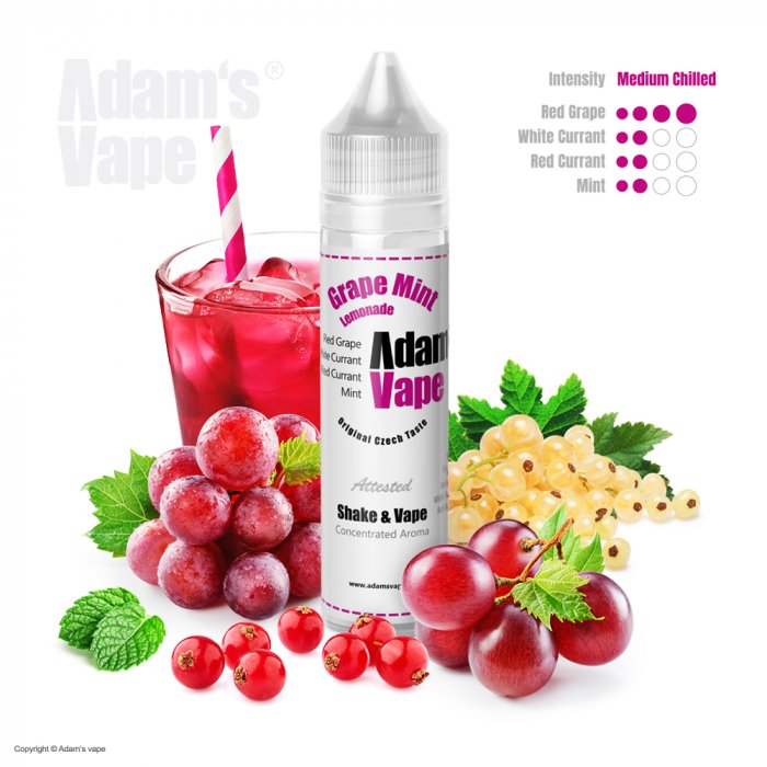 Adams vape příchuť pro míchání Grape Mint Lemonade 12ml