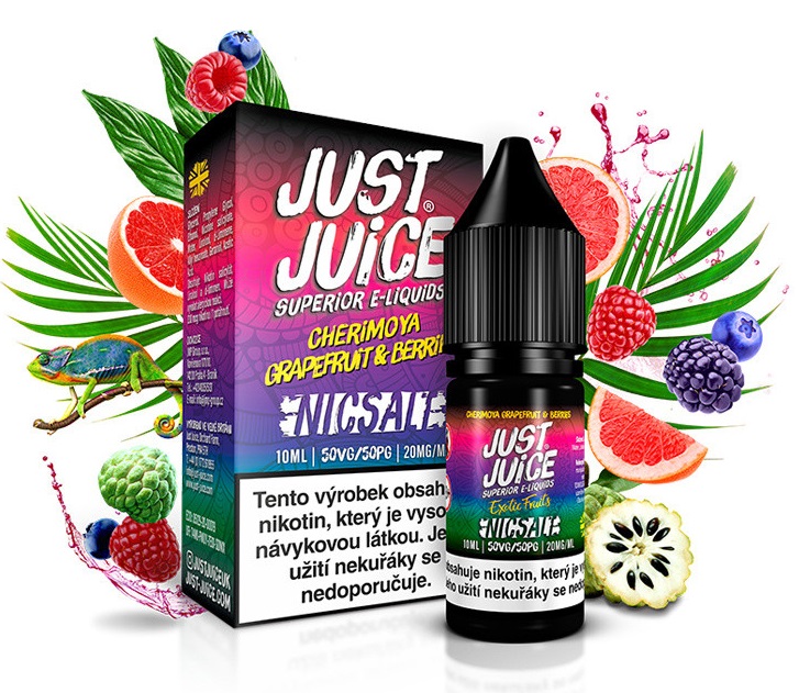 Just Juice Salt Cherimoya Grapefruit & Berries 10 ml Množství nikotinu: 11mg