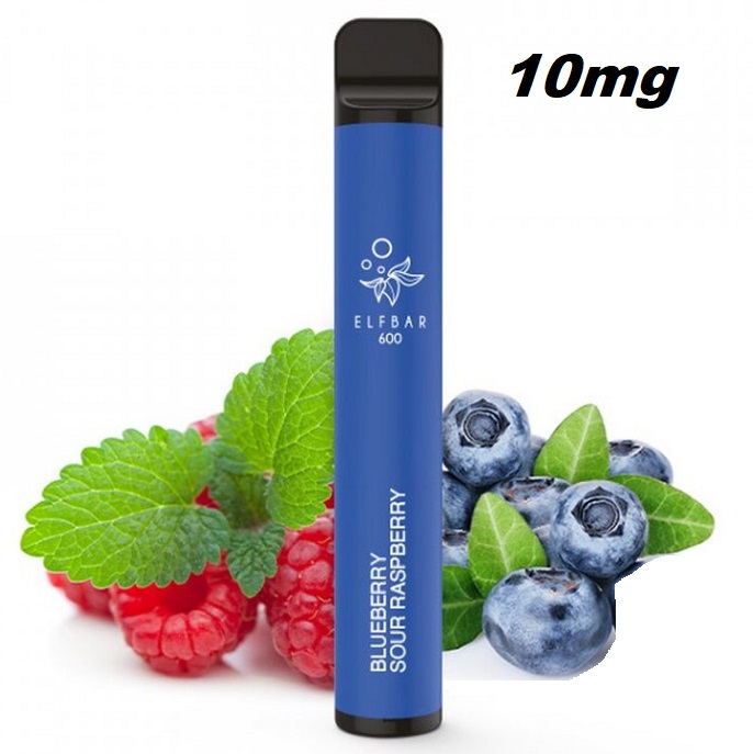 Elf Bar 600 Blueberry Sour Raspberry 10 mg 600 potáhnutí 1 ks