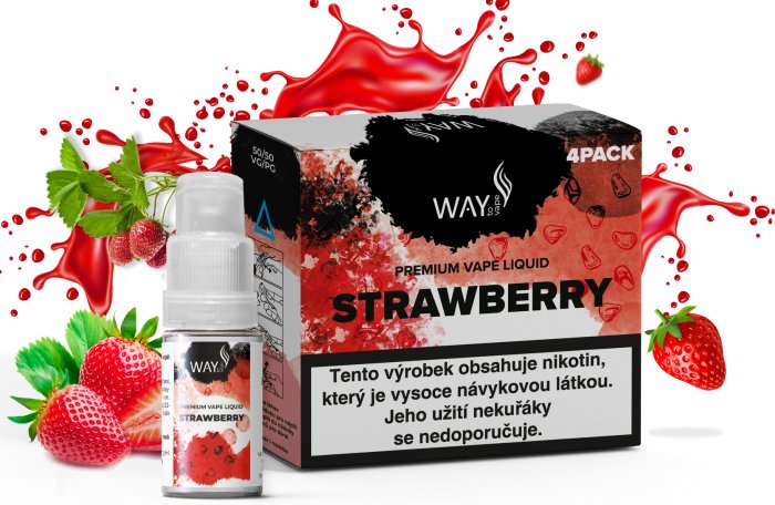 E-liquid WAY to Vape 4Pack Strawberry (Šťavnatá jahoda) 4x10ml Množství nikotinu: 6mg