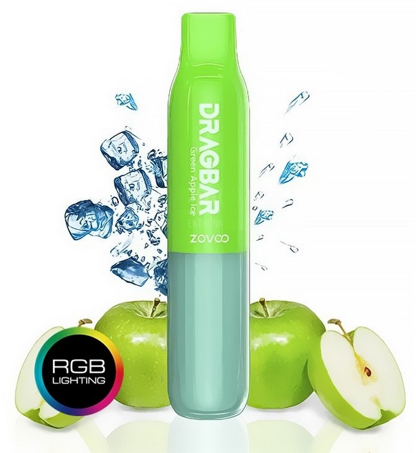 ZooVoo Dragbar 600s Green Apple ICE 20 mg 600 potáhnutí 1 ks EXP: 9/2023