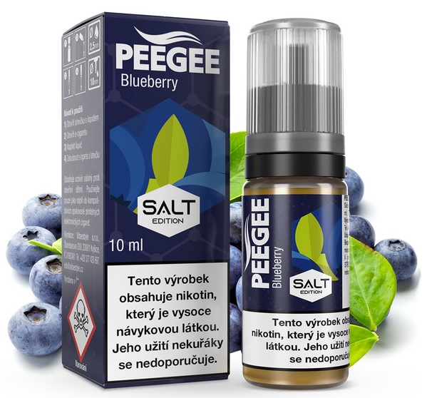 PEEGEE Salt - Borůvka (Blueberry) 10ml Množství nikotinu: 10mg