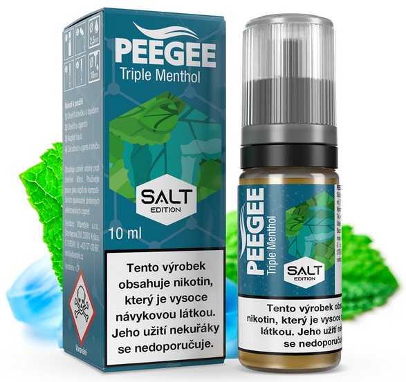 PEEGEE Salt - Trojitý mentol (Triple Menthol) 10ml Množství nikotinu: 10mg