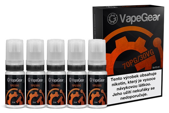 VapeGear Nikotinová prémiová báze PG70/VG30 5x10ml Množství nikotinu: 20mg