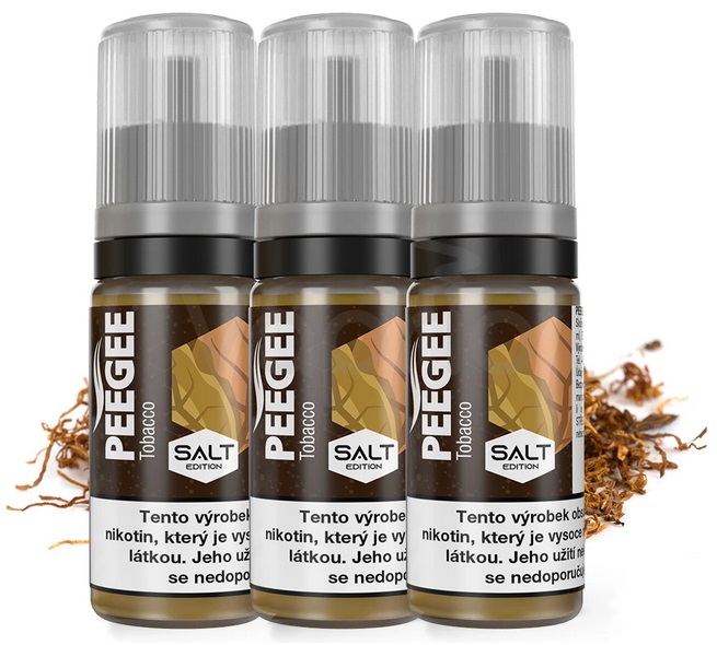 PEEGEE Salt - Čistý tabák (Tobacco) 3x10ml Množství nikotinu: 10mg